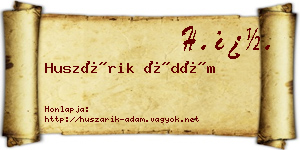 Huszárik Ádám névjegykártya